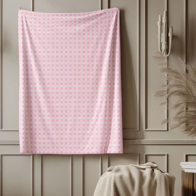 Leicht rosa Kariert geprüft Alltagsgebrauch Fleecedecke (Lightweight Pink Plaid Checkered Everyday Use Fleece Blanket)