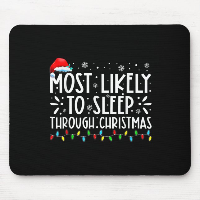 Leicht schlafen durch Weihnachten Mousepad (Vorne)