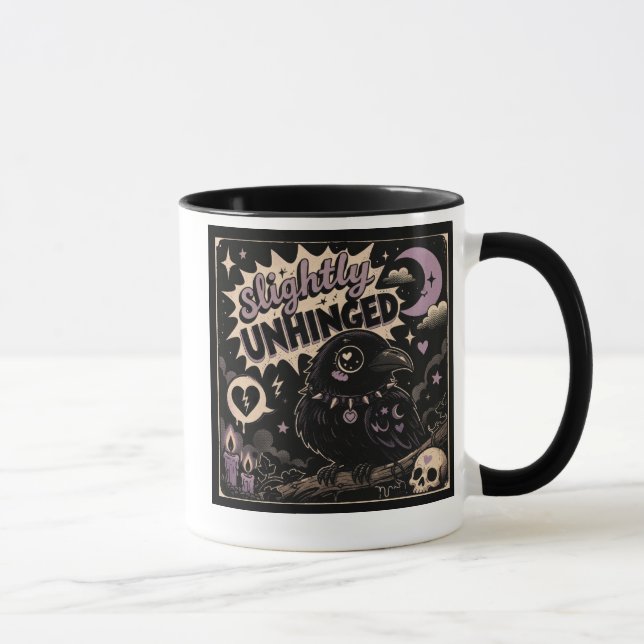 Leicht Verrückte Krähe Tasse (Rechts)