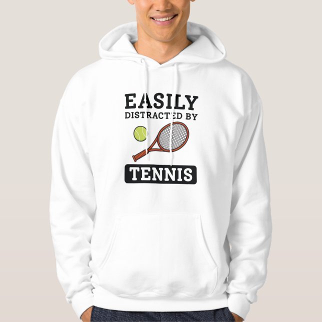Leicht vom Tennis abgelenkt Hoodie (Vorderseite)