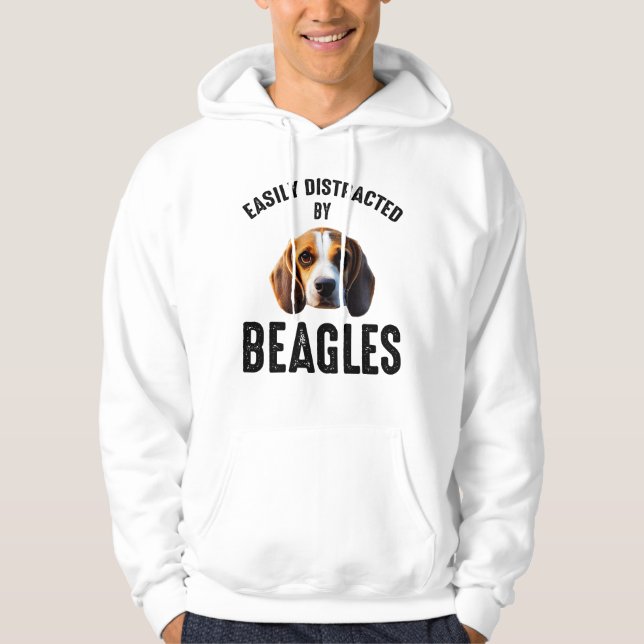 Leicht von Beagles abgelenkt Hoodie (Vorderseite)