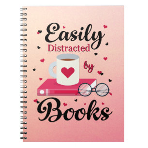 Leicht von Büchern abgelenkt Notizblock