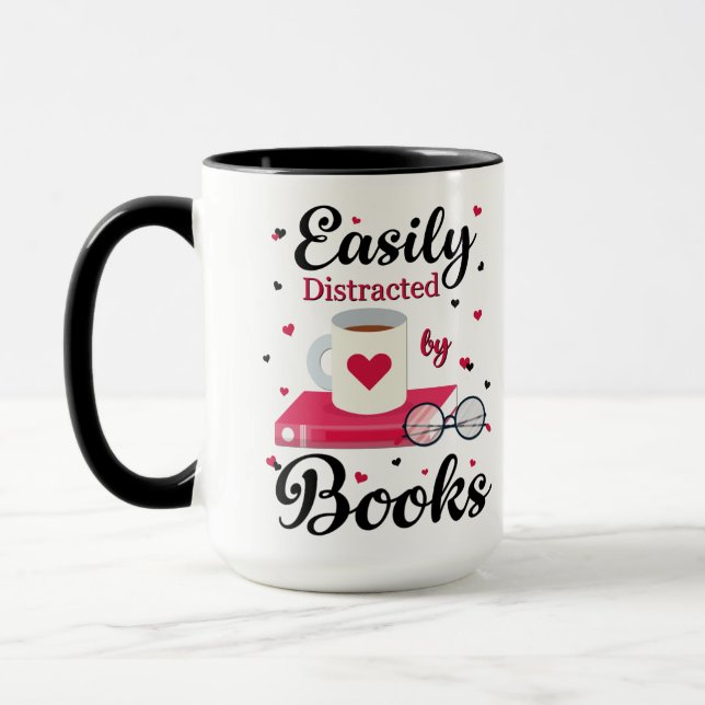 Leicht von Büchern abgelenkt Tasse (Links)