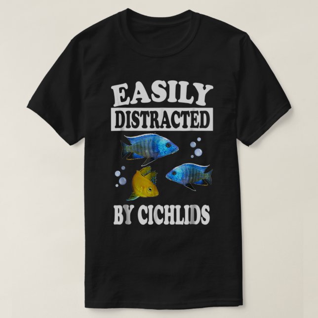 Leicht von Cichlids Fish Aquarium entfernt T-Shirt (Design vorne)