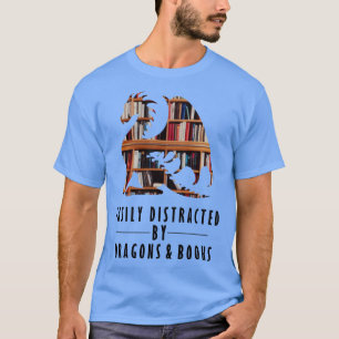 Leicht von Drachen abgelenkt und buchen Nerd Gesch T-Shirt