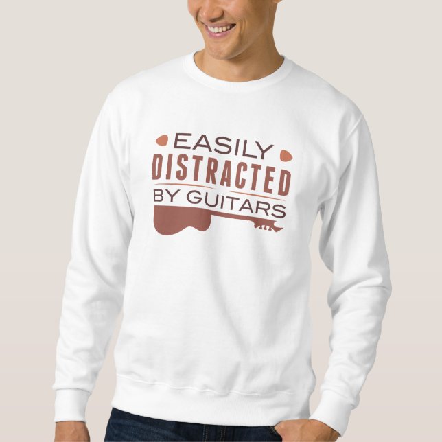 Leicht von Gitarren abgelenkt Sweatshirt (Vorderseite)