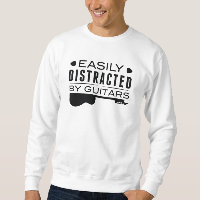 Leicht von Gitarren abgelenkt Sweatshirt (Vorderseite)