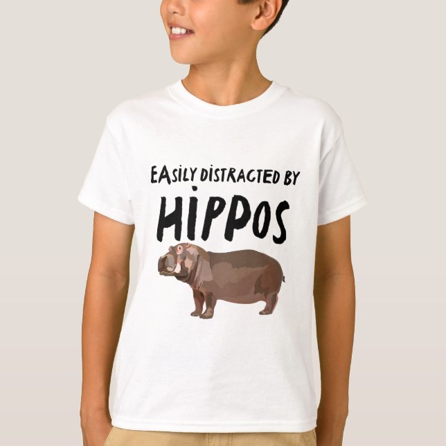 Leicht von Hippos abgelenkt T-Shirt (Vorderseite)