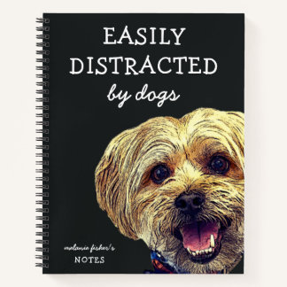 Leicht von Hunden abgelenkt | Personalisiert Notizbuch