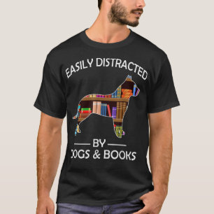 Leicht von Hunden und Büchern abgelenkt Funny Pitb T-Shirt