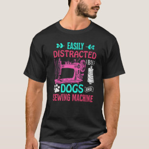 Leicht von Hunden und Nähmaschinen abgeschieden T-Shirt