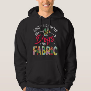 Leicht von Hunden und Stoff abgelenkt - Quilting Hoodie