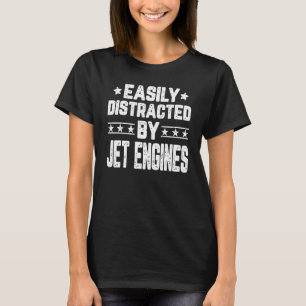 Leicht von Jet Motors Aircraft Jet Eng abgelenkt T-Shirt