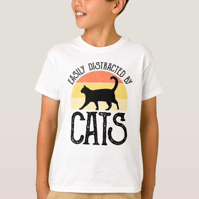 Leicht von Katzen abgelenkt T-Shirt (Vorderseite)