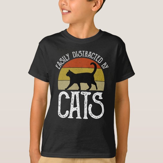 Leicht von Katzen abgelenkt T-Shirt (Vorderseite)