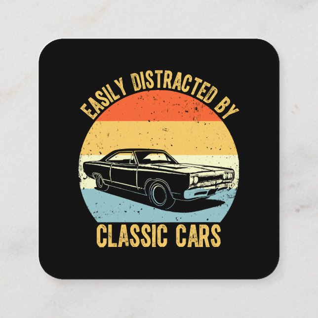 Leicht von klassischen Autos abgelenkt Quadratische Visitenkarte (Rückseite)