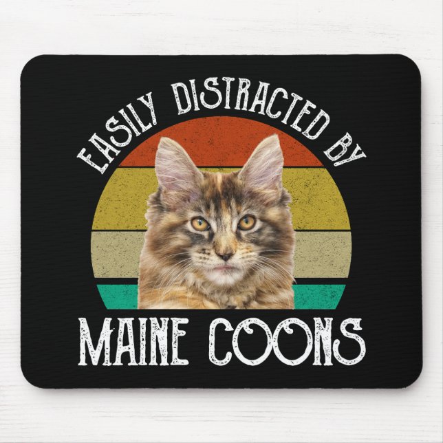 Leicht von Maine-Coons abgelenkt Mousepad (Vorne)