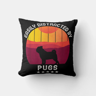 Leicht von Möpsen entfernt Retro Mops Dog Lover Kissen