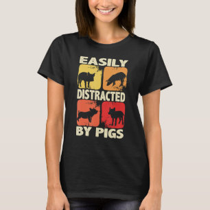 Leicht von Schweinen abgelenkt, Hundevieh T-Shirt