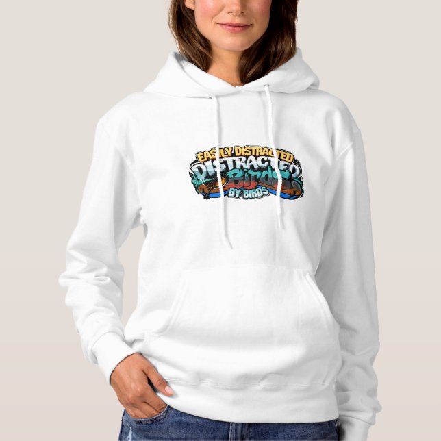 Leicht von Vögeln abgelenkt Print Crop Hoodie (Vorderseite)