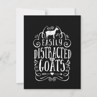 Leicht von Ziegen abgelenkt Funny Goat Lover Gesch Einladung