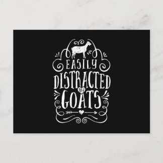 Leicht von Ziegen abgelenkt Funny Goat Lover Gesch Einladungspostkarte