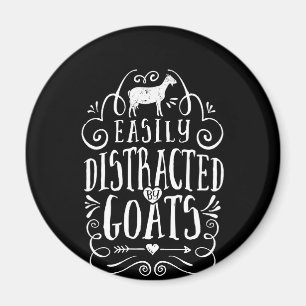 Leicht von Ziegen abgelenkt Funny Goat Lover Gesch Magnet