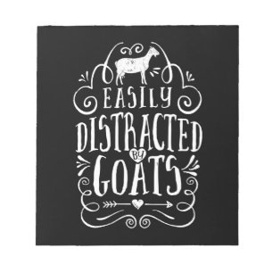 Leicht von Ziegen abgelenkt Funny Goat Lover Gesch Notizblock