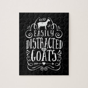 Leicht von Ziegen abgelenkt Funny Goat Lover Gesch Puzzle