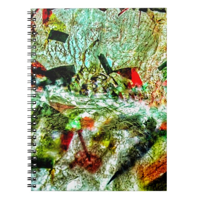 Leicht weißes abstraktes Spiral-Foto-Notebook, Chi Notizblock (Vorderseite)