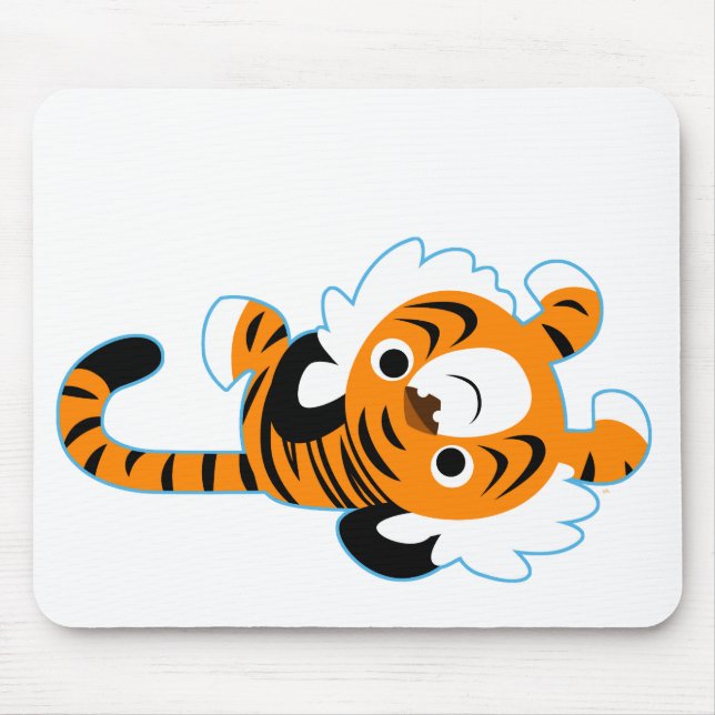 Leicht zu führender Niedlicher Cartoon Tiger Mouse Mousepad (Vorne)