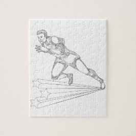 Leichtathlet-Betriebs-Gekritzel-Kunst Puzzle