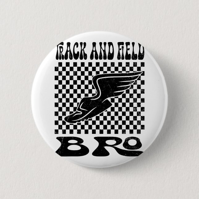 Leichtathletik-Bruder-Muttertag Button (Vorderseite)