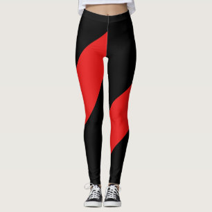 Leichtathletik, dynamisch Schwarz und Rot Leggings