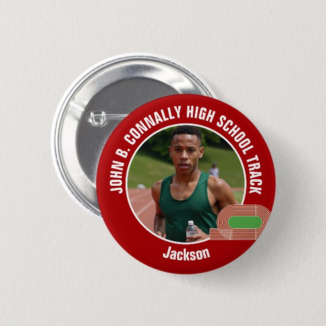Leichtathletik-Foto von der High School - Athlet i Button (Vorne & Hinten)
