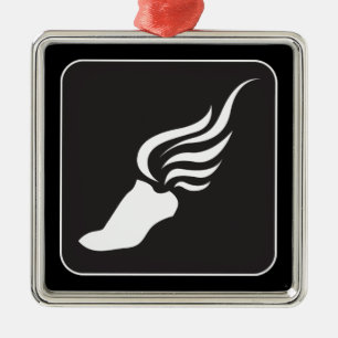 Leichtathletik-Ikone Silbernes Ornament
