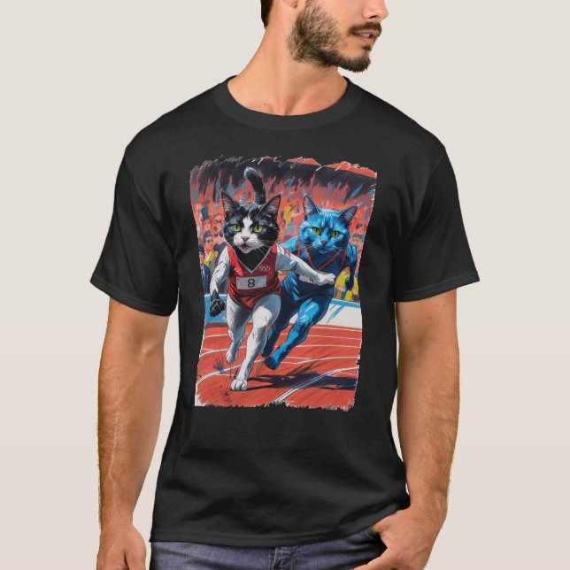 Leichtathletik-Katzenrennen! T-Shirt (Vorderseite)