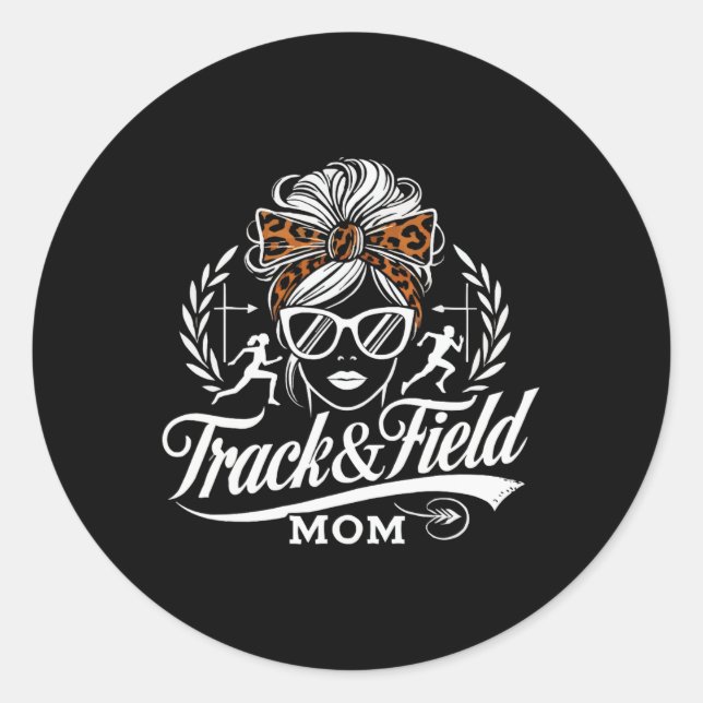 Leichtathletik-Mama Tag 3 Runder Aufkleber (Vorderseite)