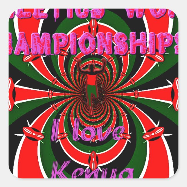 Leichtathletik-Weltmeisterschaften in Kenia: Swirb Quadratischer Aufkleber (Vorderseite)