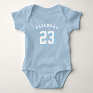Leichtathletiksportler hellblauer individuelle Nam Baby Strampler