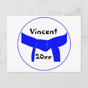 Leichtblauer Gürtel für Kampfkunst Postkarte