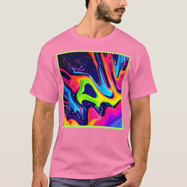 Leichte Abstrakte Flüssigkeitsablagerungen T-Shirt (Vorderseite)