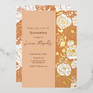 Leichte Aprikosen-Quinceañera-Folie-Einladung Folieneinladung