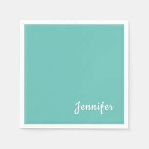 Leichte Aquamarine Trendy Moderne Minimalistische Serviette