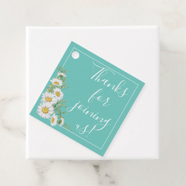 Leichte Aquamarine und weiße Hochzeiten Geschenkanhänger (Beispiel)