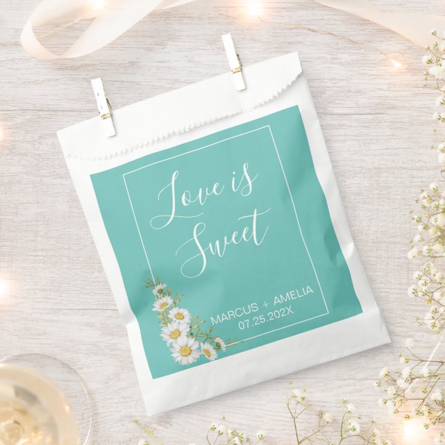 Leichte Aquamarine und weiße Hochzeiten Geschenktütchen (Ausgeschnitten)