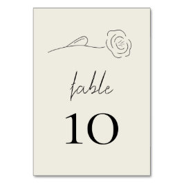Leichte Beige Minimalistische Blume Tischnummer