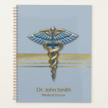 Leichte blaue Caduceus Imitate Gold Streifen
