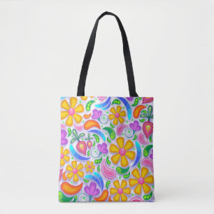 leichte, blumengeschmückte Tasche