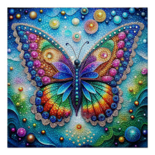 Leichte Butterfly 5D Diamant-Lackierung-Kit DIY-Wa Poster